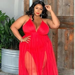 Red maxi dress Fashioniva 3x